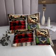 thumbnail image 3 of Camping Quilt Set Retro Lodge Cabin Coverlet Set,Woodland Elk Deer Bear Bedspread Set Queen,Retro Barn Door Farmhouse Quilted Country Cottage Rustic Camper Decor, 3 of 5