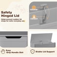 thumbnail image 2 of PAPROOS Kids Toy Box for Boys Girls, Wooden Toy Chest with Storage Bench and Safety-Hinged Lid, Modern Toy Storage Organizer for Playroom, Living Room, Toddler Room, Grey, 2 of 9