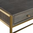 thumbnail image 7 of Uttermost Taja Modern Wood and Stainless Steel Writing Desk in Brass/Woodtone, 7 of 7