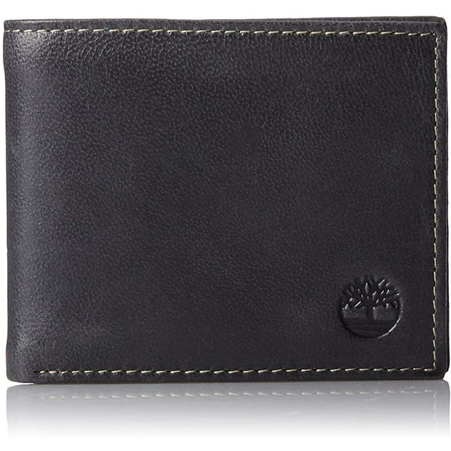Billetera Timberland de piel negra con bolsillo abatible para hombre