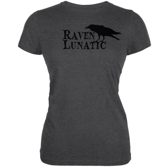 Halloween Raven Lunatic Dark Heather Juniors Soft T-Shirt - 2X-Large