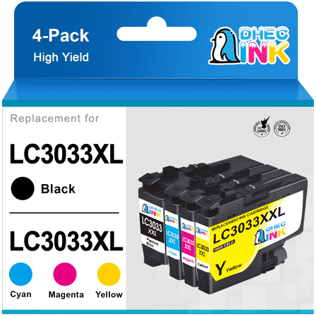 LC3033 Ink Cartridges Replacement for Brother LC3033 LC3033XXL 3033 LC3035 3035 for Brother MFC-J995DW MFC-J805DW MFC-J815DW Printer ( Black, Cyan, Magenta, Yellow 4 Pack)