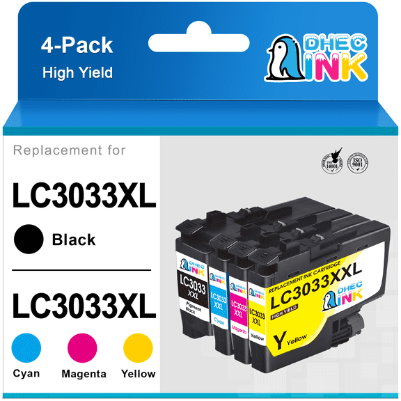 LC3033 Ink Cartridges Replacement for Brother LC3033 LC3033XXL 3033 LC3035 3035 for Brother MFC-J995DW MFC-J805DW MFC-J815DW Printer ( Black, Cyan, Magenta, Yellow 4 Pack)