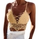 thumbnail image 1 of Top corto tipo bralette de encaje para mujer - Ribete festoneado, tirantes ajustables, poliéster, informal/fiesta - Talla única, 1 of 6