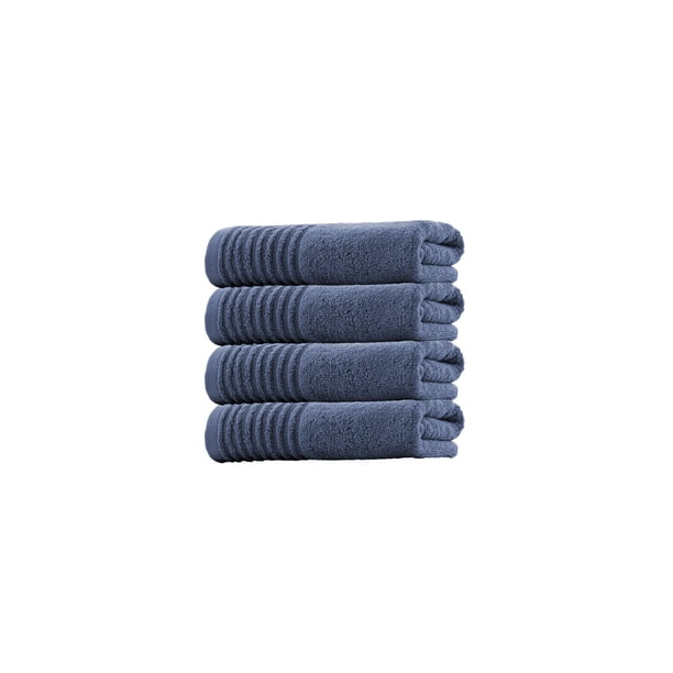 Paño de Lavado de Cara de Color Sólido Hilo Rayado Suave Toalla Absorbente, Poliéster Rosa 35x35cm Conjunto de 4 Toallas de Lavado de Cara Y Baño