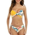 thumbnail image 1 of Women Two Pieces Swimsuit Print Splicing Bikini Set Bathing Suits Swimwear, 1 of 8
