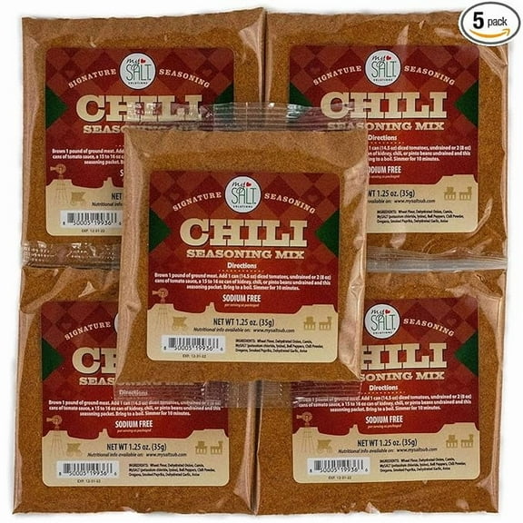 MySALT Chili Seasoning Mix, Sodium Free, 5 Pack