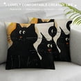 thumbnail image 5 of Happy Halloween Funny Black Cats Decorative Throw Pillow Covers Adorable Animals Kittens with Bat Setting Sun Pillowcase Cushion Cover Home Decor Gift for Sofa Couch Bed, 5 of 5