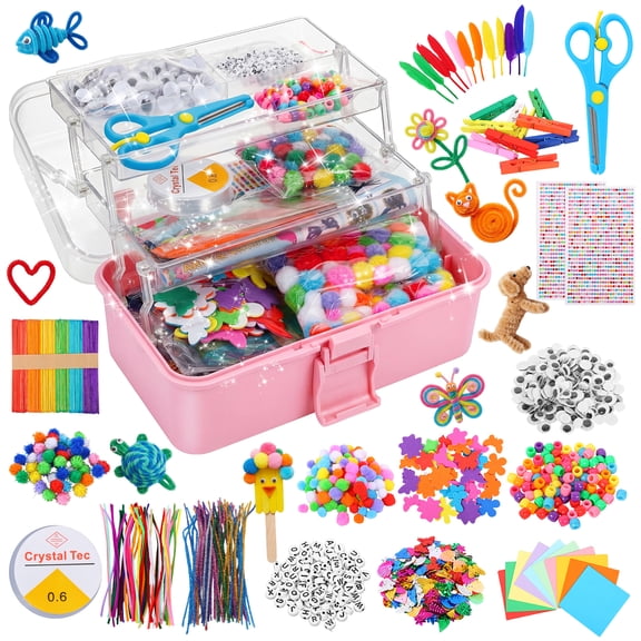 3060Pcs DIY Art Craft Kit Craft Art Supply Set with 3-Tier Portable Storage Box Included