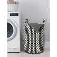 thumbnail image 3 of Abstract Laundry Bag, Simple Pattern of Vertically Continuing Zigzag Stripes Classical Feels, Basket with Handles Drawstring Closure for Laundromats, 13" x 19", Eggshell Charcoal Grey, by Ambesonne, 3 of 4