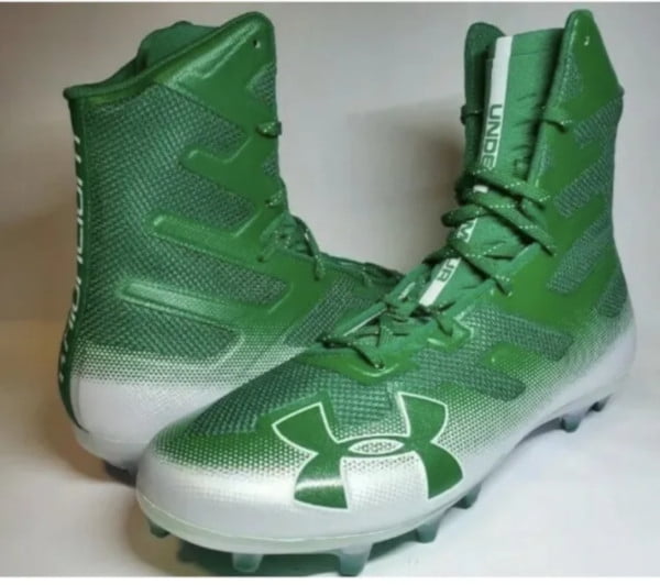 NEW Mens Under Armour Highlight MC Football Cleats Green / White Size