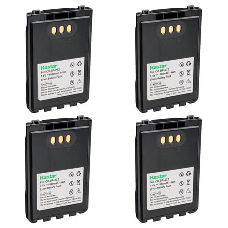 Kastar 4-Pack BP272 Battery Replacement for Icom BP-271 Icom BP-272Li Battery Icom IC-31A Icom IC-31E Icom IC-51A Icom IC-51E Icom ID-52 Icom IC-705 Two Way Radios
