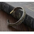 thumbnail image 6 of Wild Spirit Feather Cuff Adjustable Silver Bracelet for Men, 6 of 10