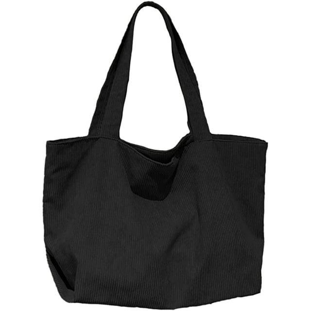 LHSHID Women Retro Corduroy Large Tote Bag Corduroy Trendy Shoulder Bag Casual Lightweight Handbag