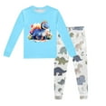 thumbnail image 2 of Pyjamas pour Garçons Tout-Petits Ensemble de Pyjama Imprimé Dinosaure Col Rond Manches Longues Pantalon 2 Pcs Printemps Automne Pyjamas Bébé Bleu Clair 2 Ans-3 Ans, 2 of 5