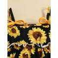 thumbnail image 6 of Bagilaanoe 3pcs Newborn Baby Girl Short Pants Set Sunflower Print Sleeveless Ruffles Tank Tops + Shorts with Belt + Headband 3M 6M 9M 12M 18M 24M Infant Casual Summer Outfits, 6 of 9