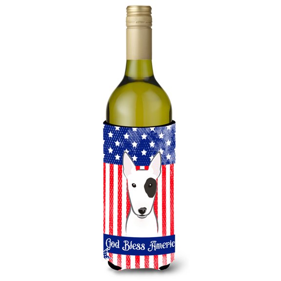 American Flag and Bull Terrier Wine Bottle Hugger