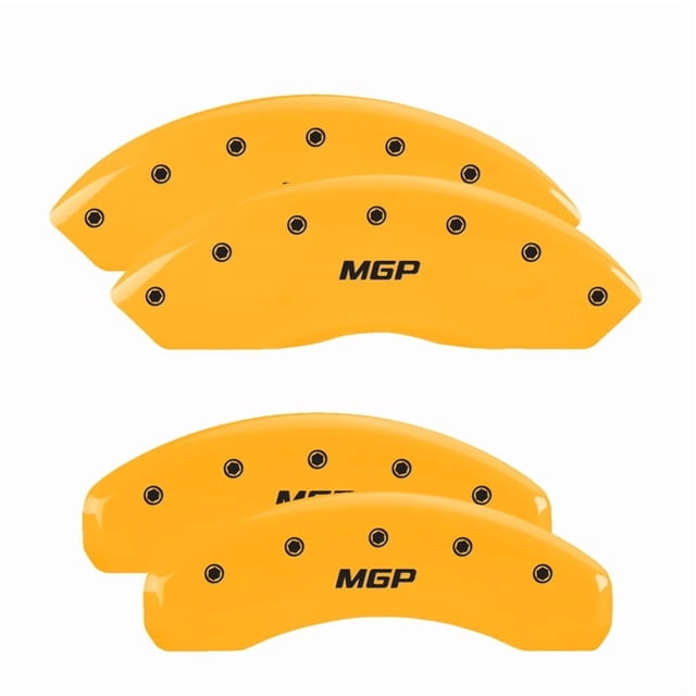 Fits 2019-2021 Ford Ranger MGP Caliper Cover Caliper Cover 10248SMGPYL Set Of 4; MGP Logo; Powder Coated; Yellow; Aluminum