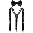 thumbnail image 2 of Man of Men - Bowtie & Suspender Set - Black Sequin, 2 of 4