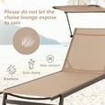 thumbnail image 5 of Topbuy Outdoor Chaise Lounge 6-Position Recliner Lounger with Adjustable Sun Shade & Cup Holder, 5 of 8