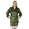 thumbnail image 5 of Bimba Women Kimono Sleeve Satin Short Robe Bride Bridesmaid Lace Robes Coverup, 5 of 5