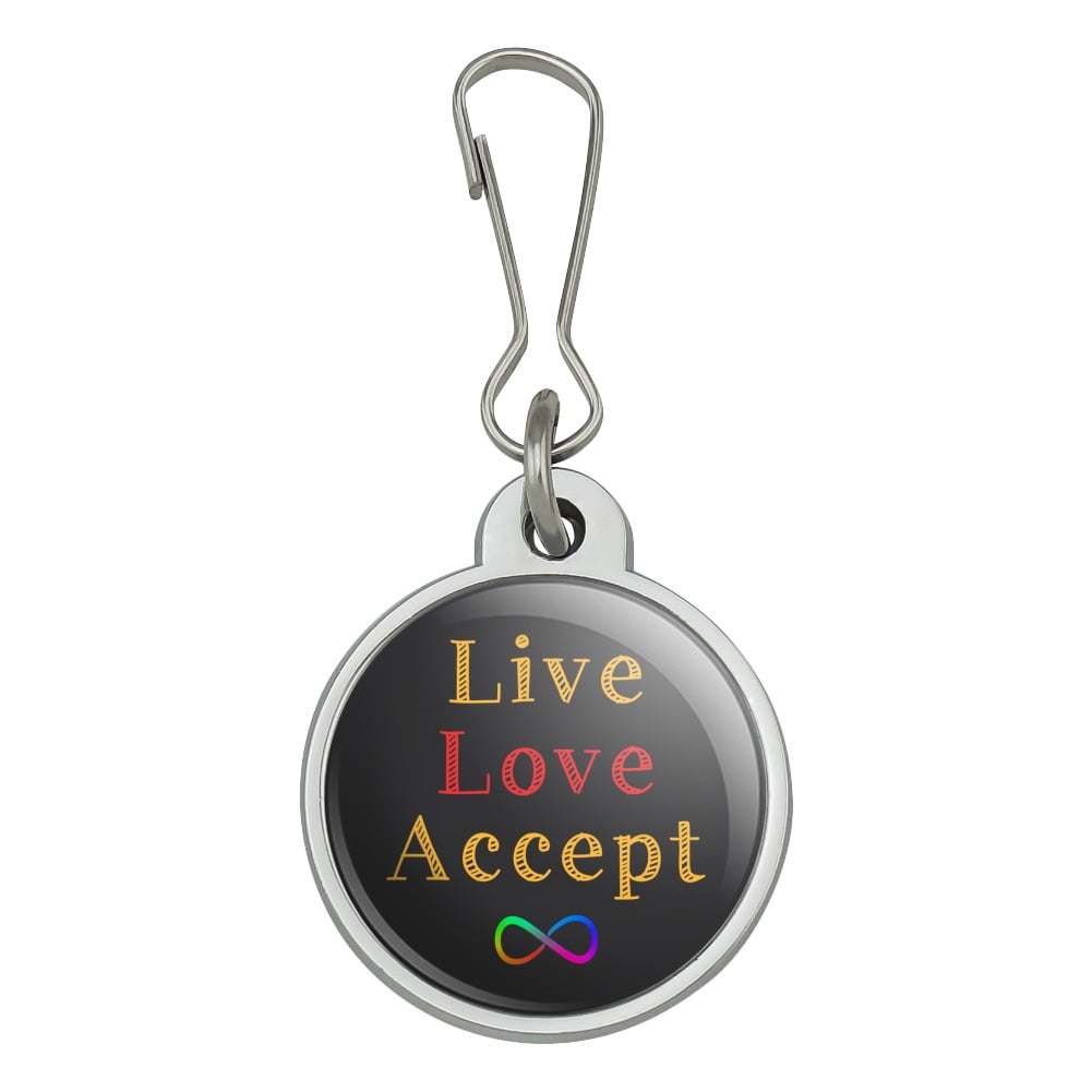 Live Love Accept Autism Awareness Infinity Rainbow Purse Bag Hanger Holder Hook 