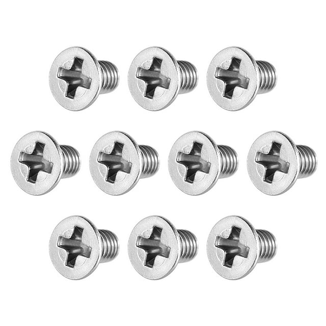 Tornillos de cabeza plana M3x5mm Unique Bargains, tornillo cruzado Phillips, acero inoxidable 304, sujetadores, 100Pcs