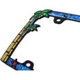 thumbnail image 6 of Creathome 3D Shining Palm Trees Crab License Plate Frame from Pure Zinc Alloy Metal Perfect Plate Holder, Matt Black with Colorful Glitters, 6 of 8