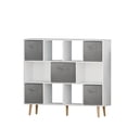 thumbnail image 6 of 3-Tire Child 11 Cube Storage Cube Bookcase, Open Shelves Cabinet  with 5 Collapsible Non-Woven Drawers and Wood Frame, Modern Freestanding Storage Organizer for Corridors, Bedroom, Study Rooms, 6 of 6