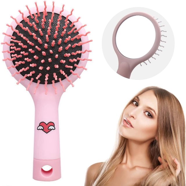 1 peine cepillo de pelo antitallos de dibujos animados, mini cepillo de pelo de viaje, fácil de enredar, para niñas y mujeres JM