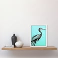 thumbnail image 2 of Heron Illustration Pen Ink Black on Baby Blue Artwork Framed Wall Art Print A4, 2 of 4