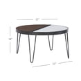 thumbnail image 2 of Powell Calvert Round Mid-Century Coffee Table with Hairpin Legs, Walnut, 2 of 18