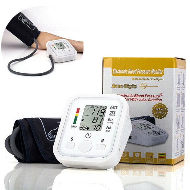 LANMOK Blood Pressure Machine - Heart Rate Monitor - Automatic BPM Sphygmomanometer Heartbeat Measurements For Hypertension Diagnosis, Accurate Pulse Readings - With Upper Arm Cuff