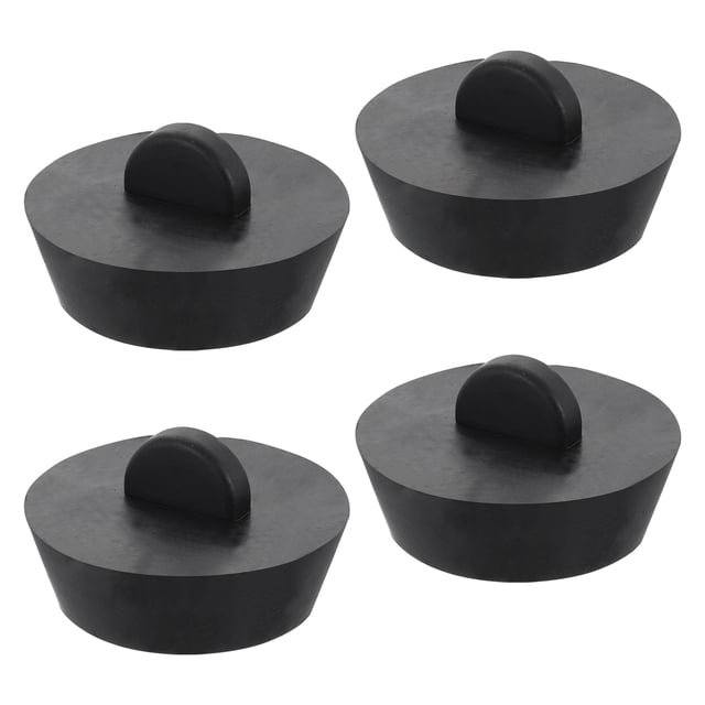 Tapón de drenaje de goma de 4 piezas para bañera, se adapta a desagües de 1-1/2 pulgadas a 1-3/4 pulgadas, negro