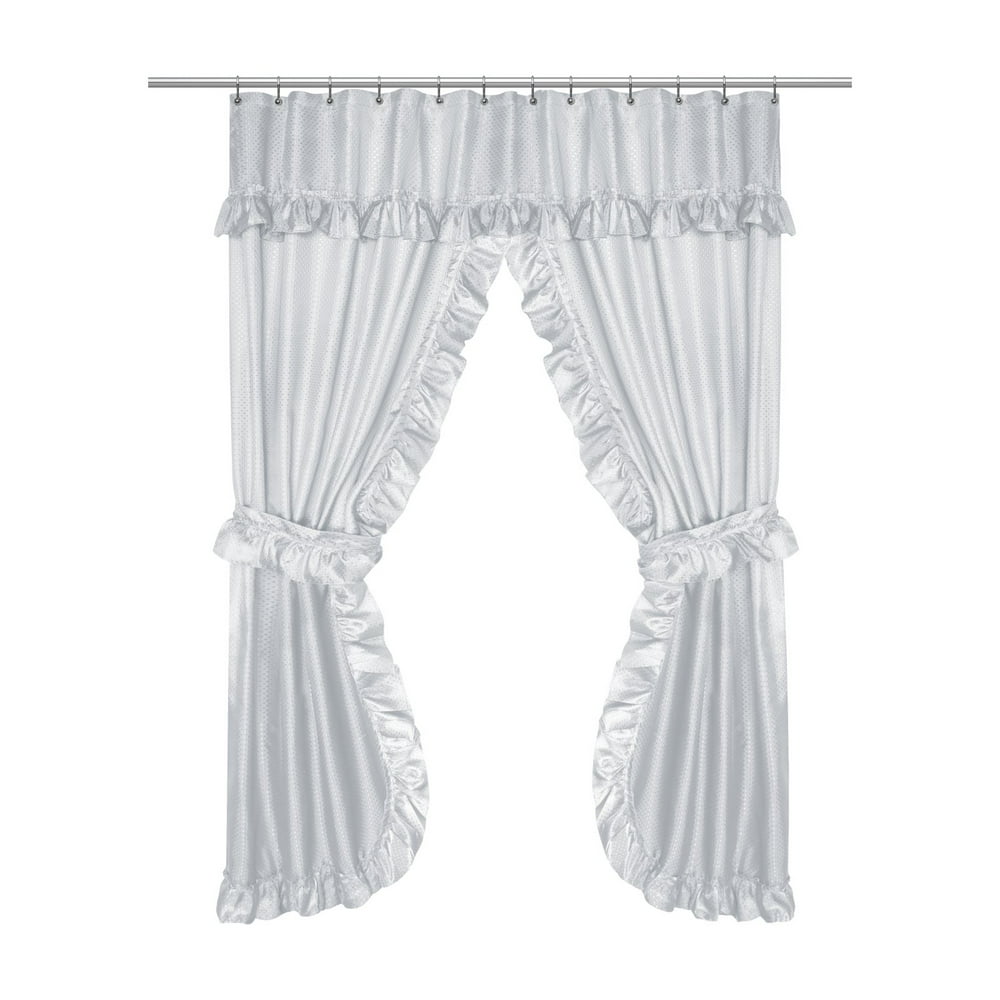 "Lauren" Double Swag Shower Curtain, Grey