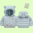 thumbnail image 3 of Kiijoy Boys Winter Padded Coat Cartoon Hooded Puffer Jacket Zip Up Outerwear, Sizes 4-5, 3 of 3