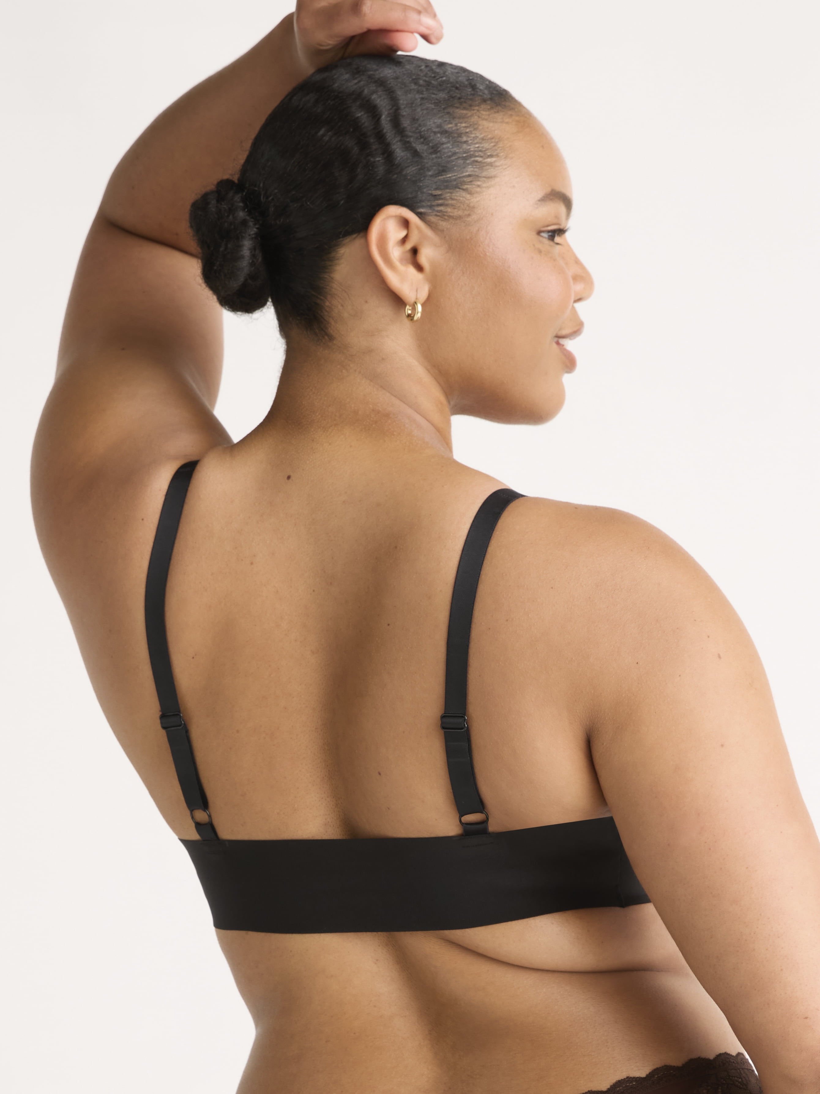 Joyspun Women's Micro and Lace Bralette, Sizes S-3XL