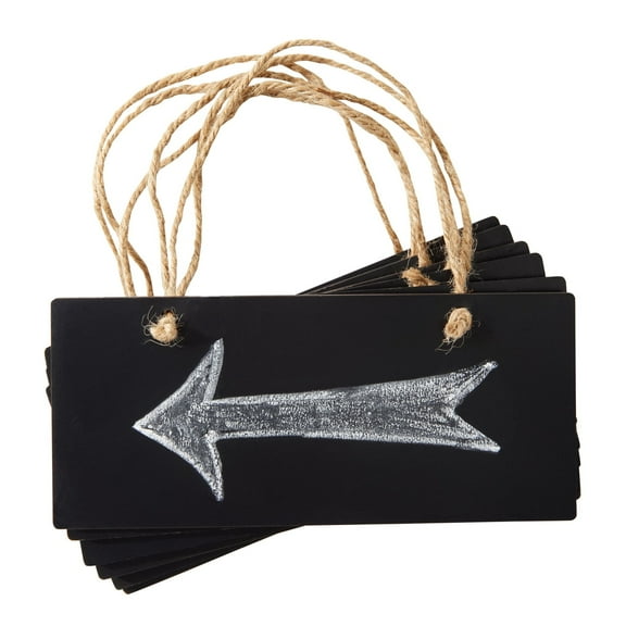 6 Pack Small Hanging Chalkboard Signs for Weddings, Restaurants, Home Decor (7x3 In)