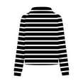 thumbnail image 5 of HAiming Womens Striped Sweatshirt Stand Collar Quarter Zip Long Sleeve Pullover Tops Trendy Clothes, 5 of 5