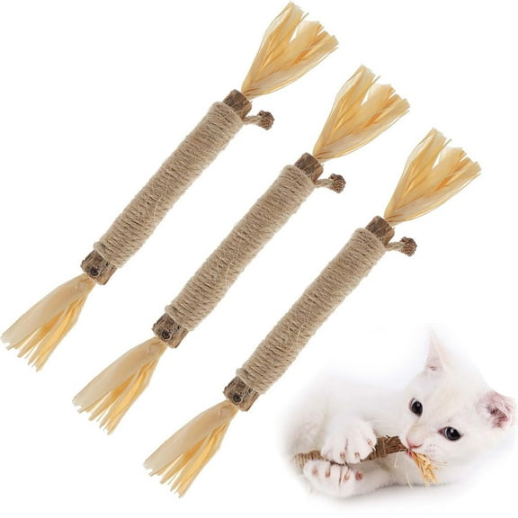 CLIQKWEN Sticks for Cats, Natural Dental Chews for Teeth Cleaning & Gum Health, Kitten Chew Toys with Catnip Alternative