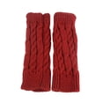 thumbnail image 3 of XMMSWDLA Women Winter Warm Knit Fingerless Gloves Thumbhole Arm Warmers Mittens Driving Gloves Women Red, 3 of 4