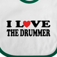 thumbnail image 4 of Inktastic I Love The Drummer Boys or Girls Baby Bib, 4 of 4