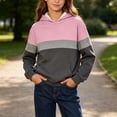 thumbnail image 5 of Ashirexll Girls Hoodies Colorblock Hooded Long Sleeve Sweatshirt for Big Kids Outdoor Layer 3-14 Years, 5 of 6
