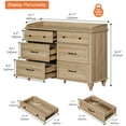 thumbnail image 3 of Wood Kids Dresser with 6 Drawers, Nursery Dresser Chest of Drawers, Mid-Century Dresser for Bedroom, Oak, 3 of 7
