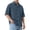 Dark Blue_008, variant on Mens Textured Short Sleeve Shirts Corduroy Casual Solid Button Polo Shirt Comfy Wrinkle Free Tops Army Green 4XL