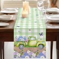 thumbnail image 3 of Table Runners 72 Inches Long Dress Scarves, Blue Purple Floral Farmhouse Kitchen Table Runner, Coffee Tablerunners, Spring Hydrangea Flower Truck Green Plaid 14x72 Inch, 3 of 9