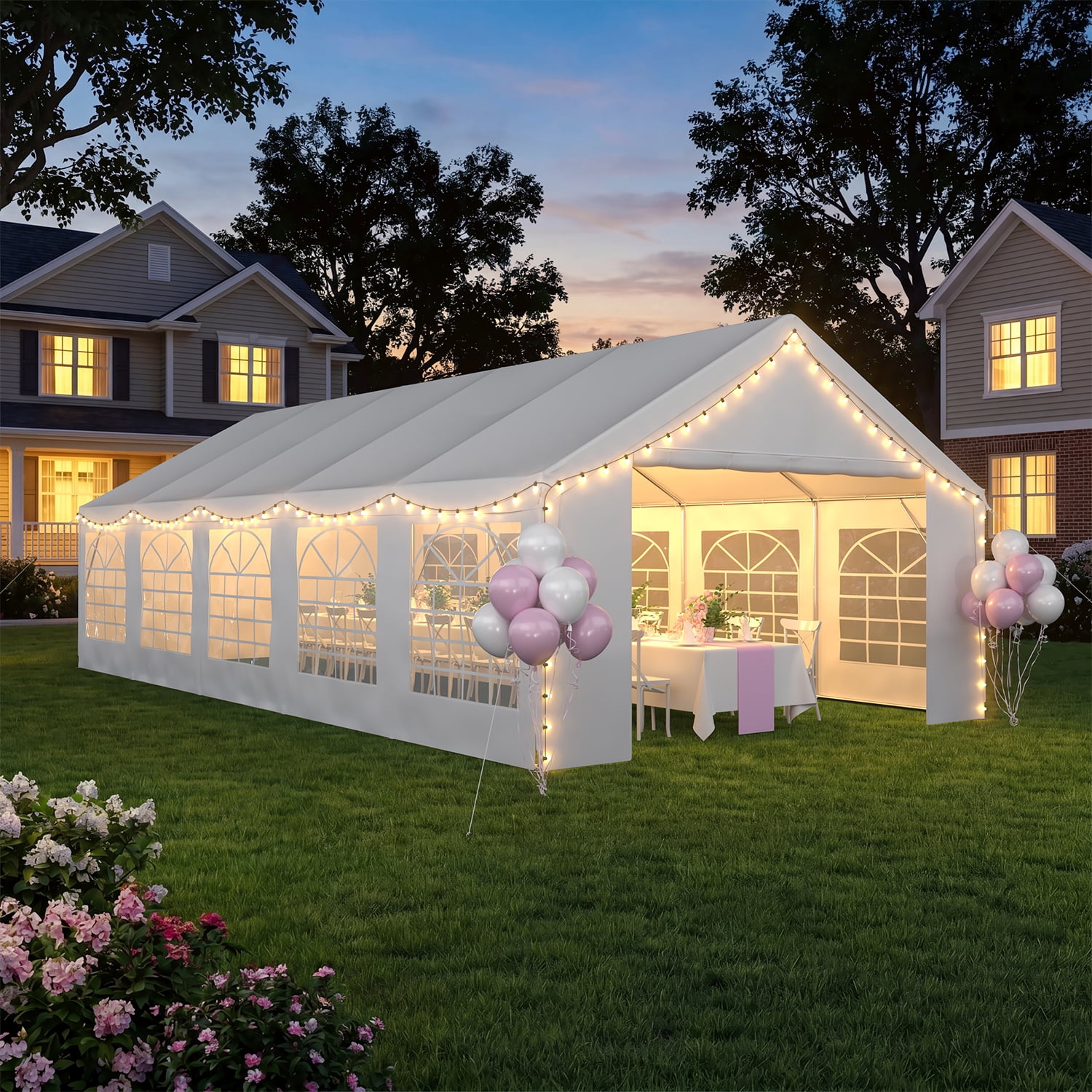 BaPiPro 32x16 FT Party Tent, Wedding Event Tent, Heavy Duty Large Tent for Outside Activity, Outdoor Commercial Canopy with Removable Sidewalls, White