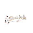 thumbnail image 3 of Wooden Christmas Train Set with Locomotive & 4 Carriages - Colorful Holiday Decor for Mantel, Table, or Shelf, 3 of 8