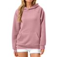 thumbnail image 2 of Womens Oversized Hoodies Waffle Sweatshirts Fall Fashion Pullover Sweaters Winter Clothes Pink M, 2 of 9