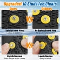 thumbnail image 4 of Ice Spikes Snow Traction Cleats Crampons for Shoe and Hiking Boots Non-Slip Snow Grips Cleats for Walking on Snow and Ice Rubber Anti Slip Crampons with Cleats, 4 of 9